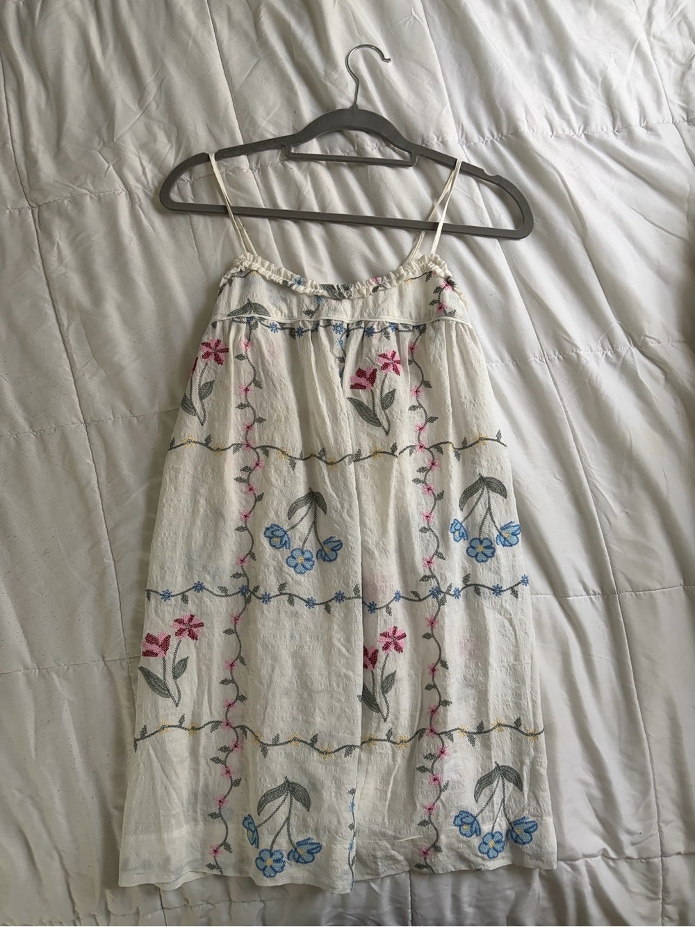 wild fable White Embroidered Floral Mini Dress